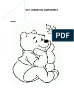 Teddy Bear Coloring Worksheet