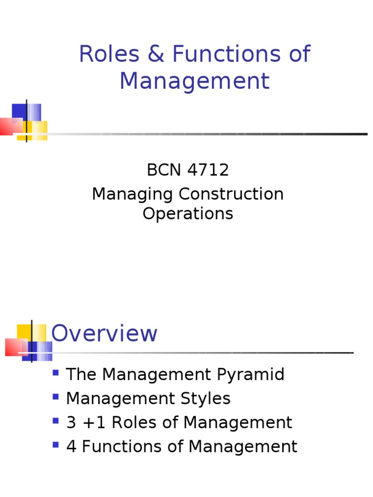 Roles of Management | PDF | Leadership | Chief Executive Officer