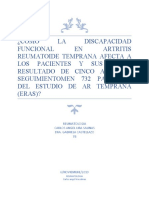 Como La Discapacidad Funcional en Artritis Reumatoide Temprana Afecta a Los Pacientes y Sus Vidas