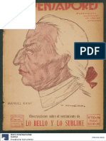 Manuel Kant (1922) - Observaciones sobre el sentimiento de lo bello y lo sublime. Cooperativa Editorial Claridad (Dirección