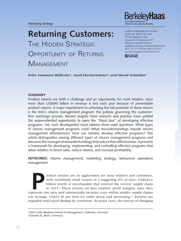 Zalando Returns Article PDF Online Shopping Retail