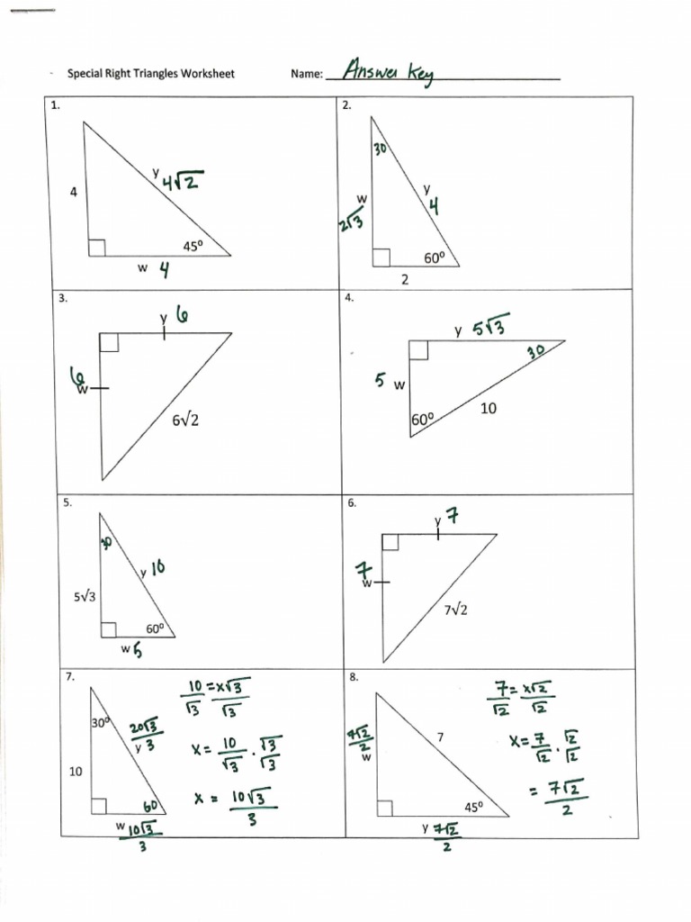 special-right-triangles-homework-2-pdf