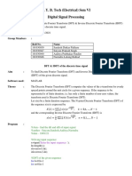 T. Y. B. Tech (Electrical) Sem VI Digital Signal Processing: Lab Experiment