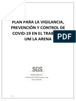 Plan de Vigilancia-Prevencion-Control Del COVID-19 - UM LA ARENA