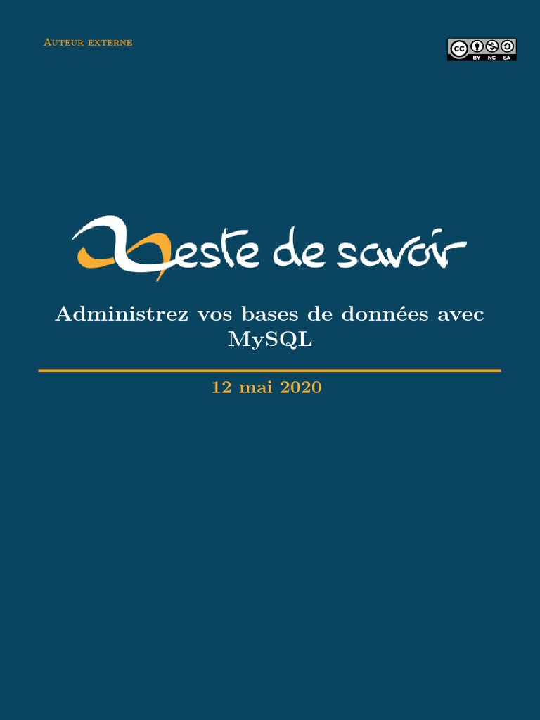 Administrez Vos Bases de Donnees Avec Mysql | PDF | MySQL | Recherche d ...