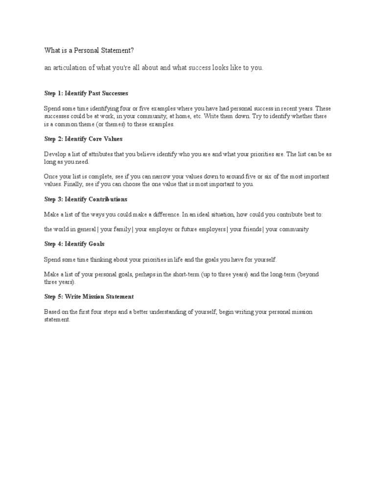 Crafting Your Personal Statement Guide | PDF