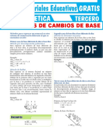 Ejercicios de Cambios de Base para Tercer Grado de Secundaria