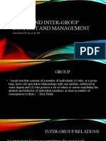 Group and Inter-Group Conflict and Management