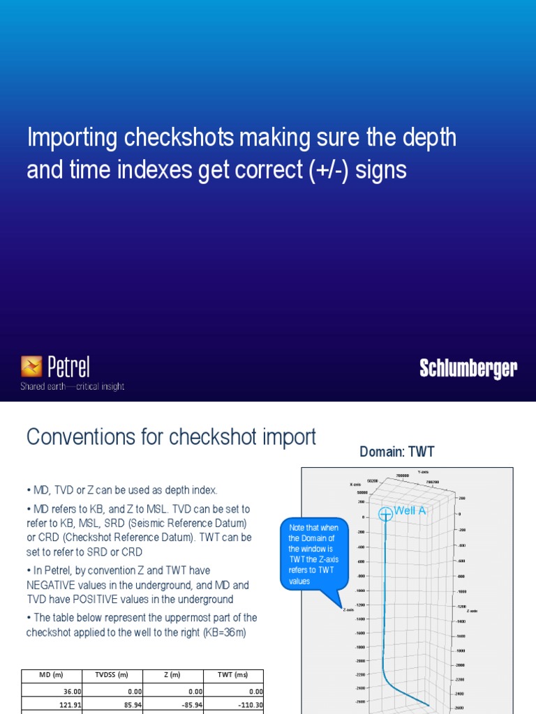 Checkshot Import Guidelines in Petrel | PDF