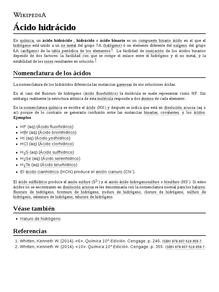 Acido Hidracido Pdf