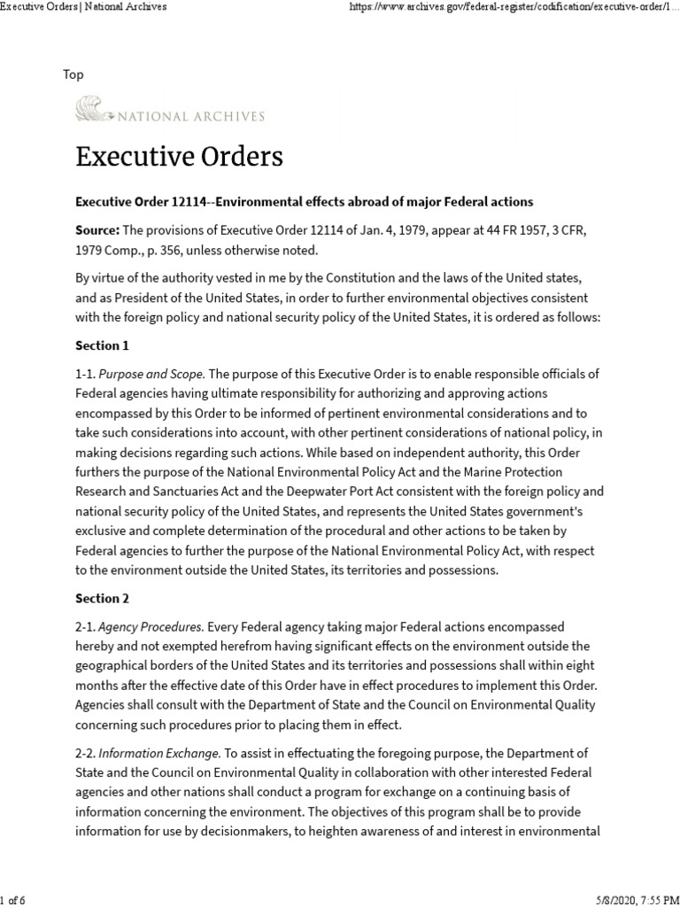 Executive Orders - National Archives | PDF | Federal Government Of The ...