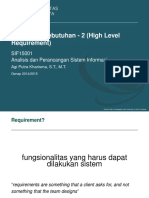 Analisis Kebutuhan - 2 (High Level Requirement) : SIF15001 Analisis Dan Perancangan Sistem Informasi