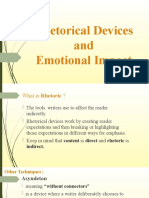 CREATIVE NON FICTION (Lecture # 9) - Rhetorical Devices and Emotional Impact