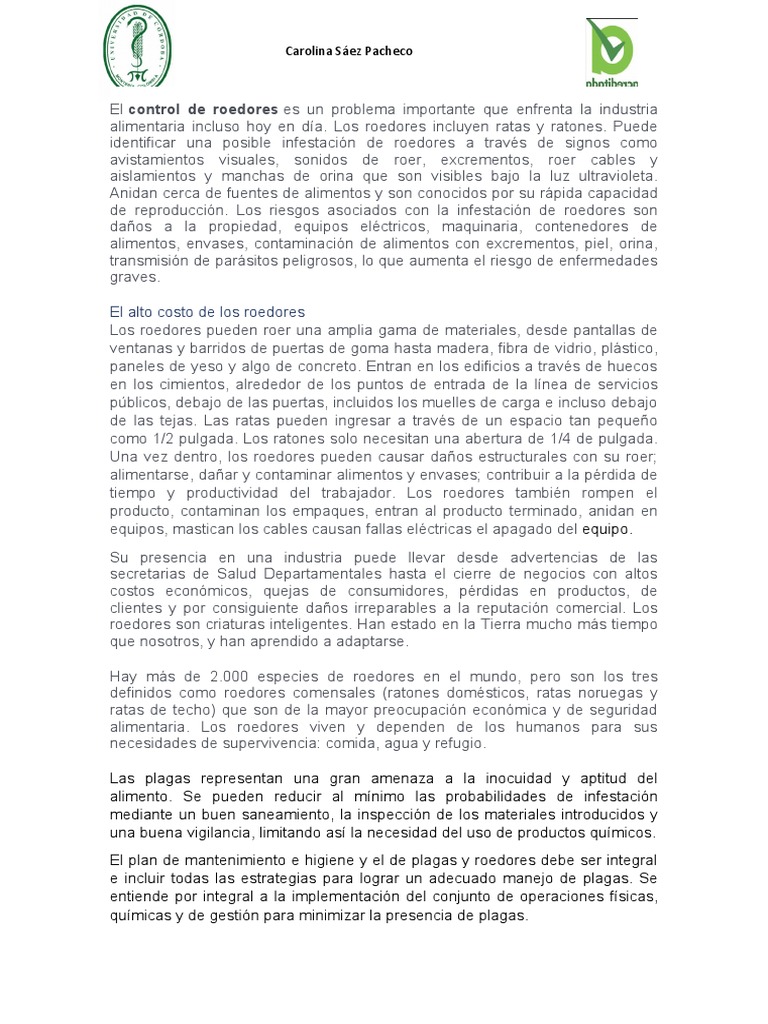 Control Integral de Roedores y Plagas | PDF | Roedor | Pesticida