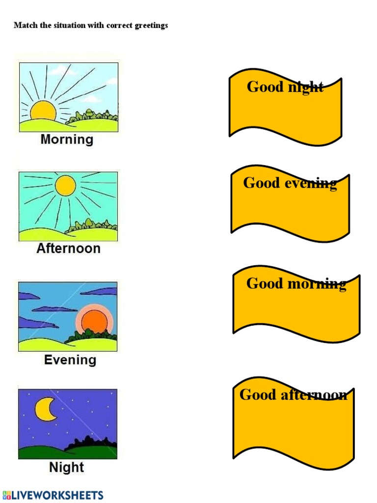 Good Night: Match The Situation With Correct Greetings | PDF