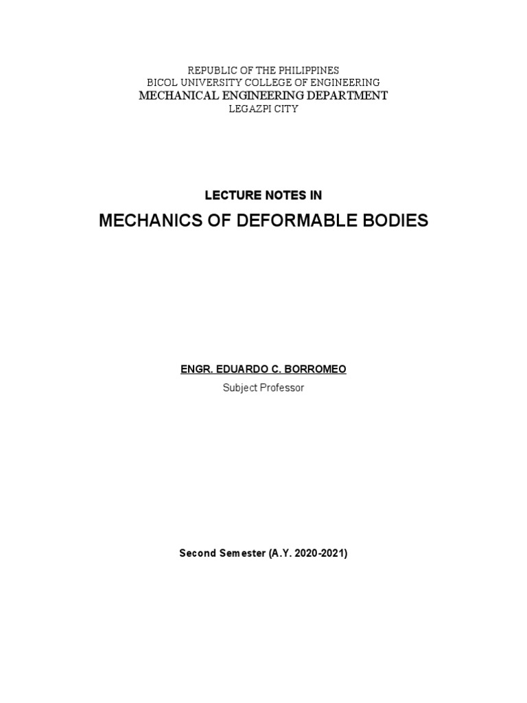 Axial Deformation in Mechanics | PDF | Stress (Mechanics) | Beam ...