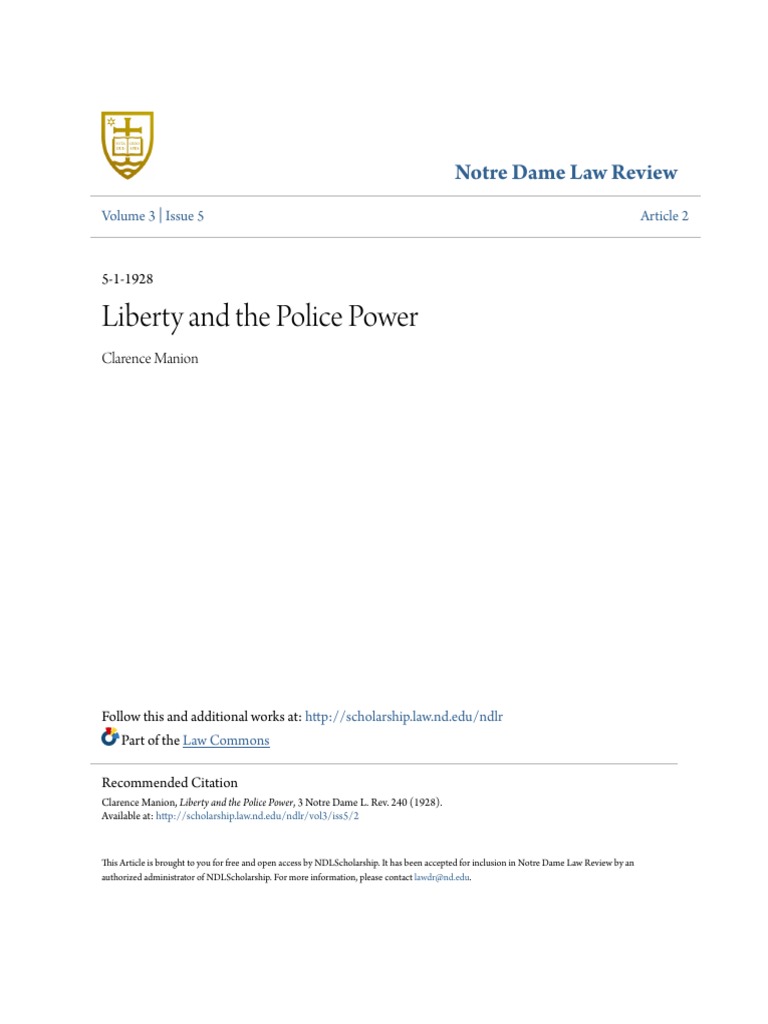 Liberty and Police Power Analysis | PDF | Fourteenth Amendment To The ...