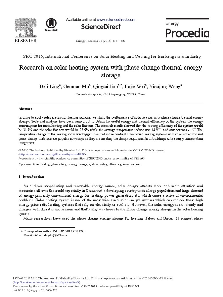 Research On Solar Heating System With Phase Change Thermal - 2016 ...