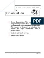 Cour Se or Ient at Ion: Course Description: This Course Is The First