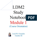 Ldm2 Study Notebook: (Course Orientation)