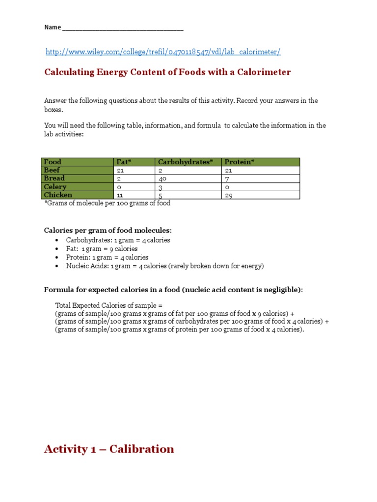 Lab Report Calorimeter PDF