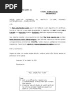 SOLICITUD DE JUSTIFICACION DE FALTA