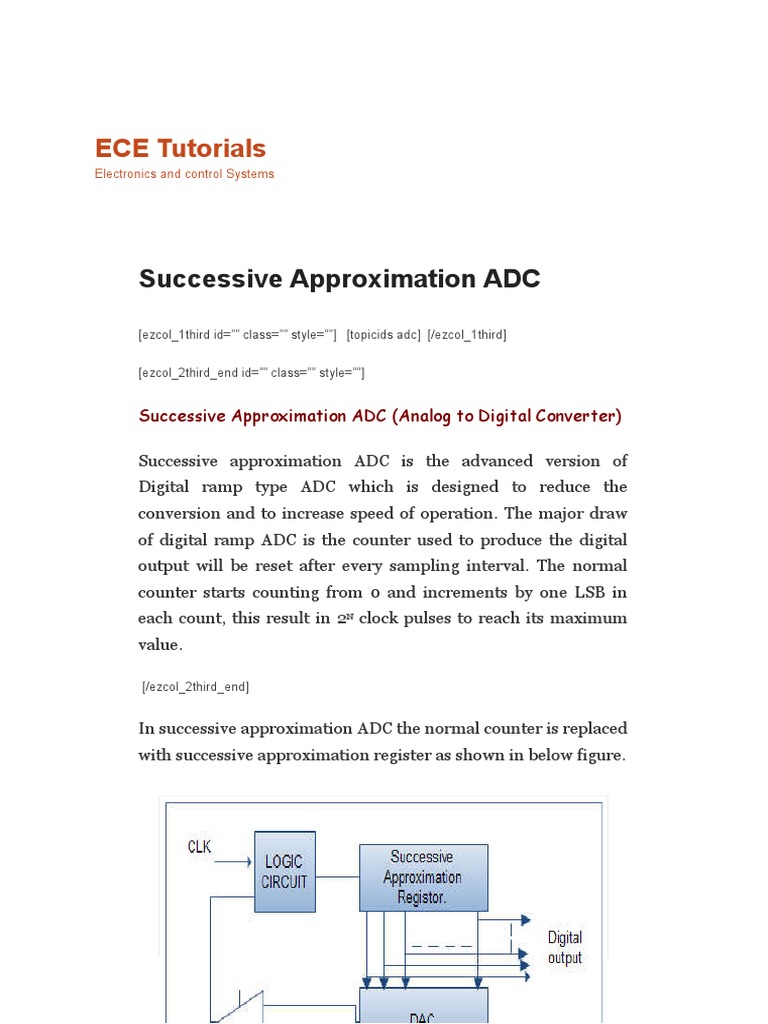 Successive Approximation ADC ECE Tutorials PDF