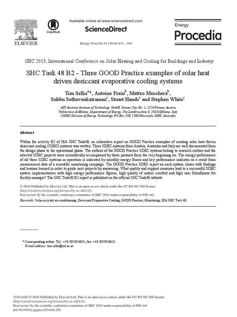 Solar Heat Driven Desiccant Cooling Systems | PDF | Air Conditioning ...