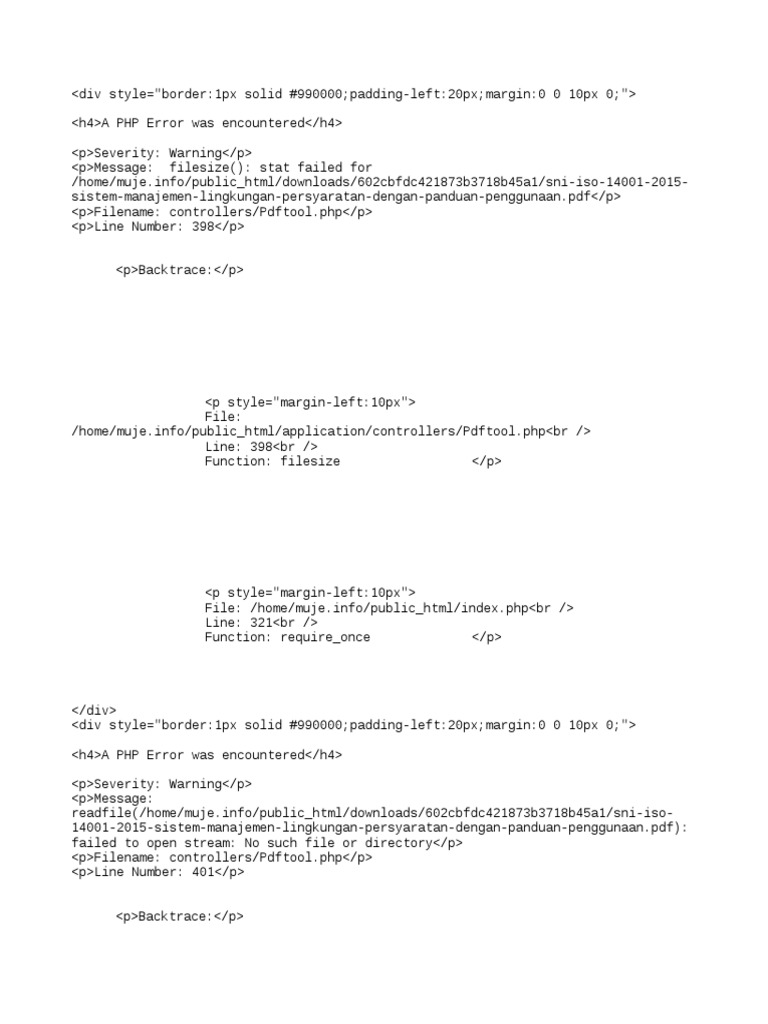 PHP File Access Errors Explained | PDF