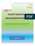 Job Safety Analysis (Jsa) Analisa Keselamatan Pekerjaan: Pembekalan Uji Kompetensi Pengawas Operasional Pertama (POP)