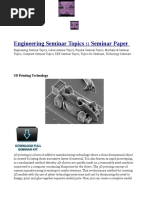 Engineering Seminar Topics:: Seminar Paper: 3D Printing Technology