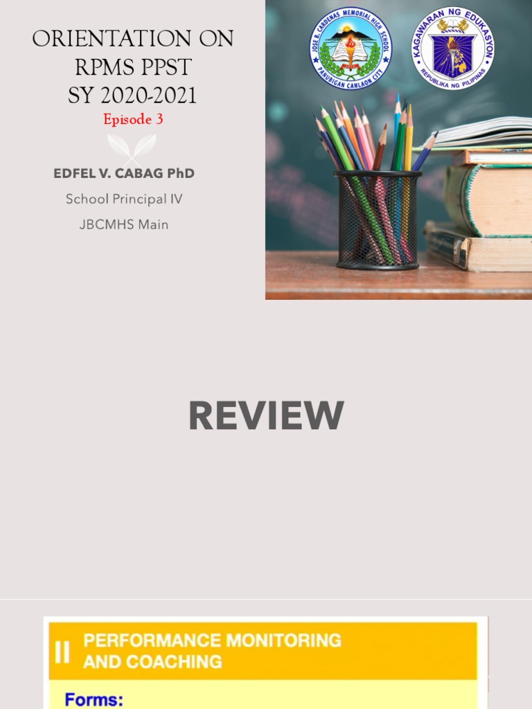 Orientation On Rpms Ppst Episode 3 1 Pdf
