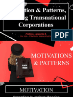 WEEK 9 - Motivations and Patterns, Building Transational Corporation