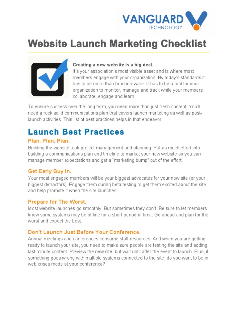 Website Launch Marketing Guide | PDF | Social Media | Popular Culture ...