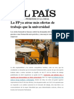 La FP ya atrae más ofertas de trabajo que la universidad