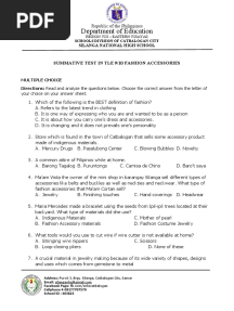 Department of Education: Summative Test in Tle 9/10 Fashion Accessories