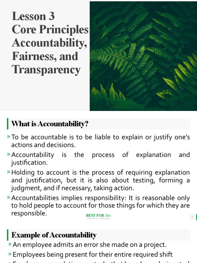 Core Principles of Fairness & Accountability | PDF | Equity (Law ...