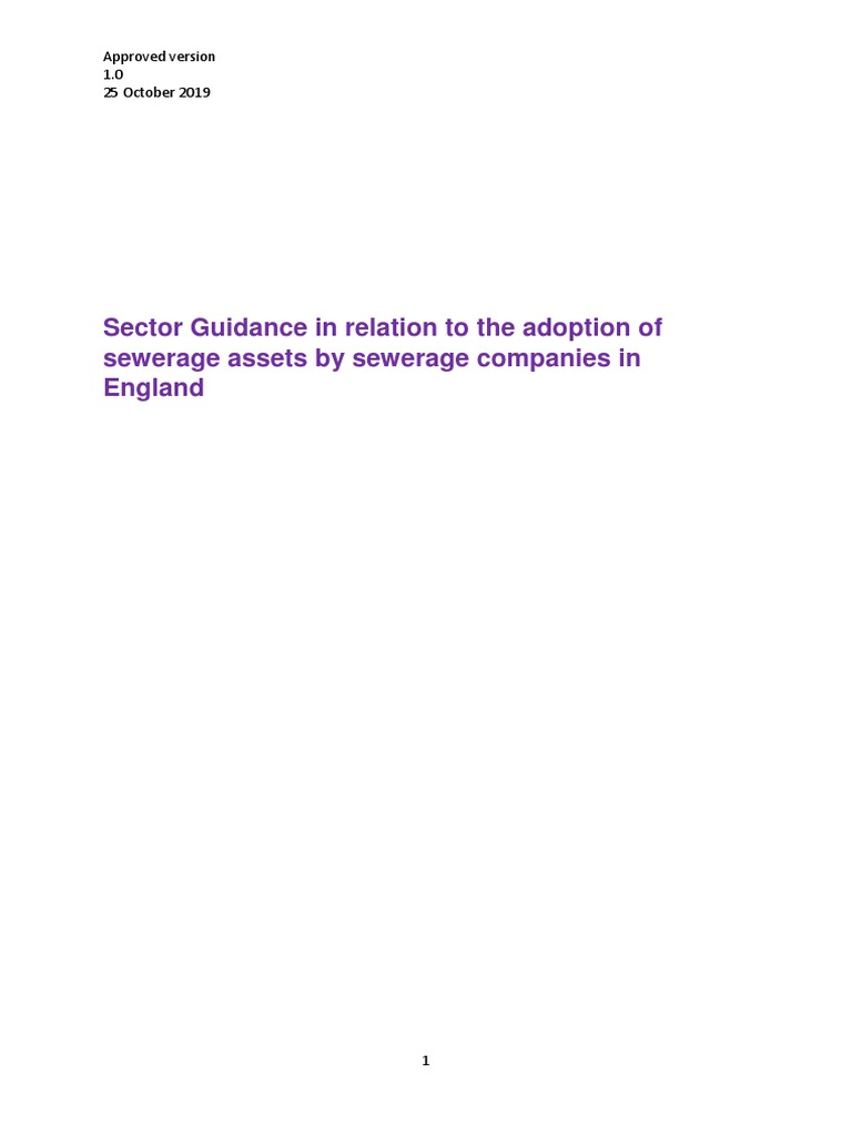 Sewer Sector Guidance