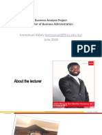 Emmanuel Abbey June 2019: Business Analysis Project Master of Business Administration
