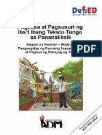 Signed Off - Pagbabasa at Pagsusuri11 - q4 - m8 - Pangangalap NG Paunang Impormasyon at Pagbuo NG Pahayag NG Tesis - v3