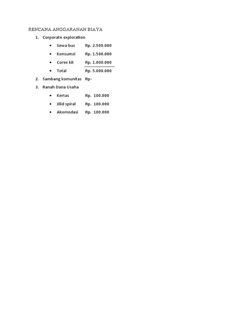 Rencana Anggaran Biaya Divisi | PDF | Griya & Taman