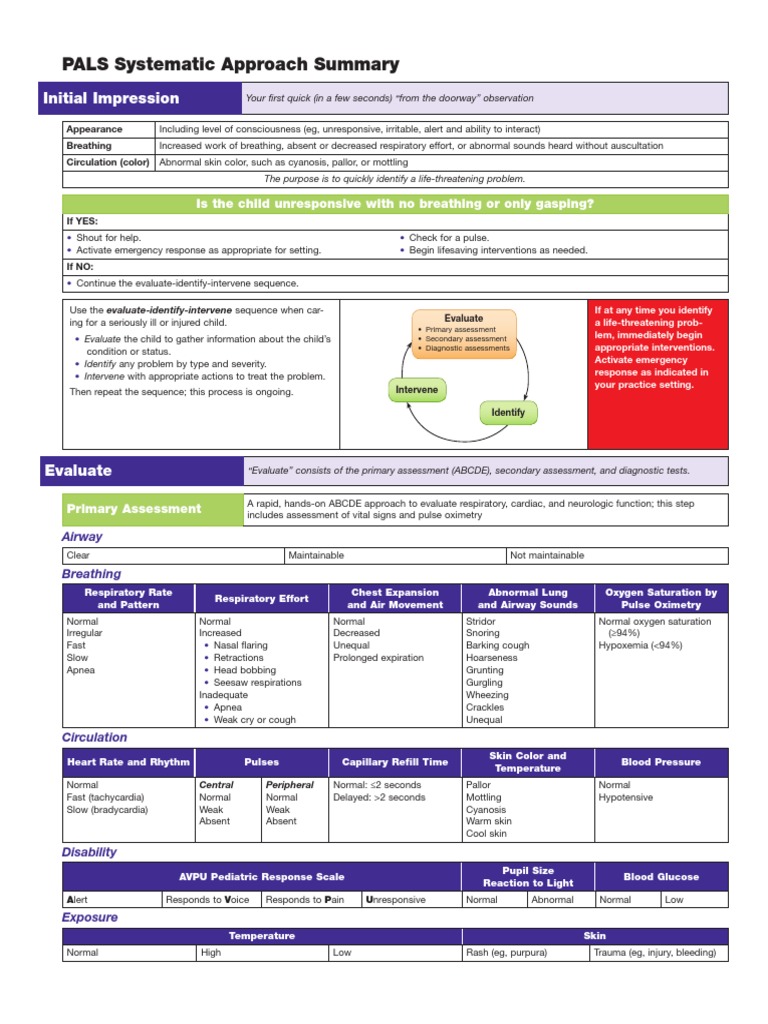 PALS Systematic Approach Summary: Initial Impression | Download Free ...