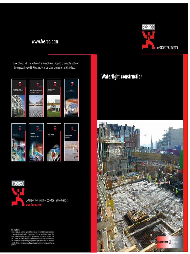 Fosroc Watertight Concrete Brochure | PDF | Materials | Building Technology
