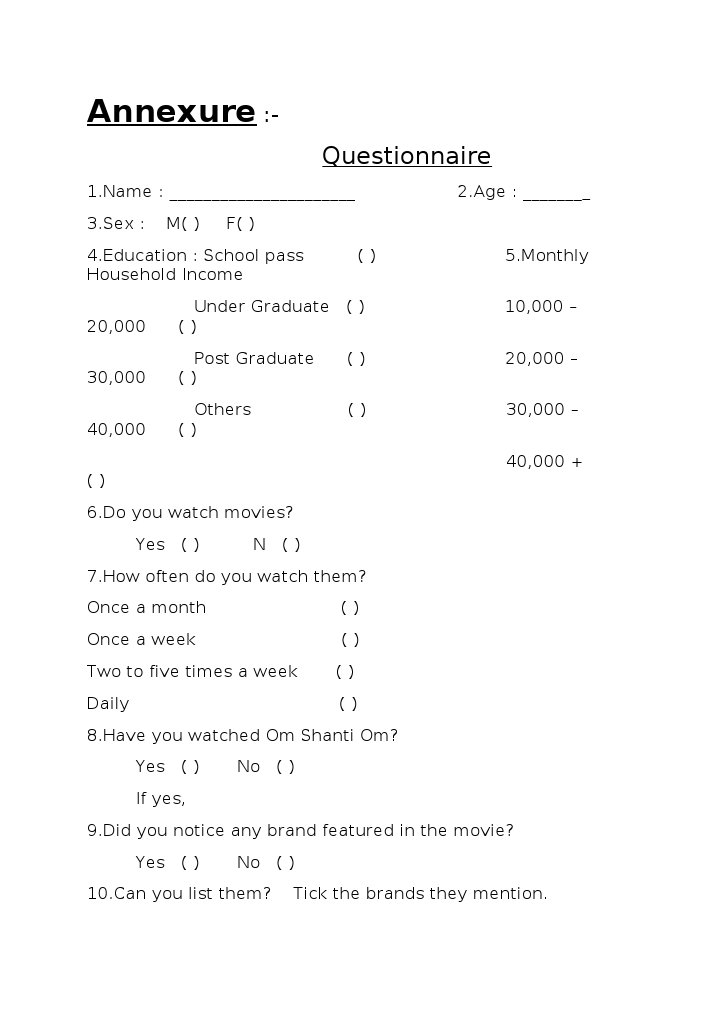 Movie Marketing Questionnaire Insights | PDF