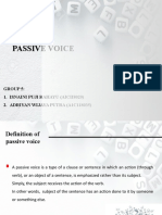 Passive Voice: Group 5: 1. Isnaini Puji Rahayu (Aicii8020) 2. Adriyan Wijaya Putra (A1C118035)