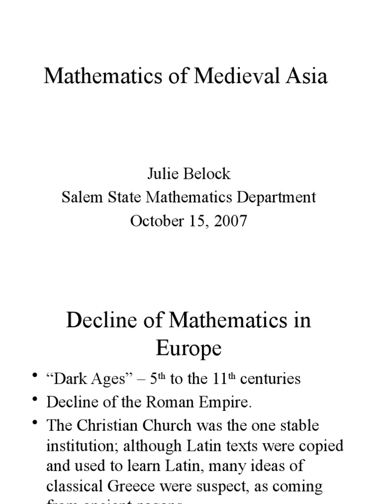 Mathematics of Medieval Asia | PDF | Sine | Trigonometric Functions