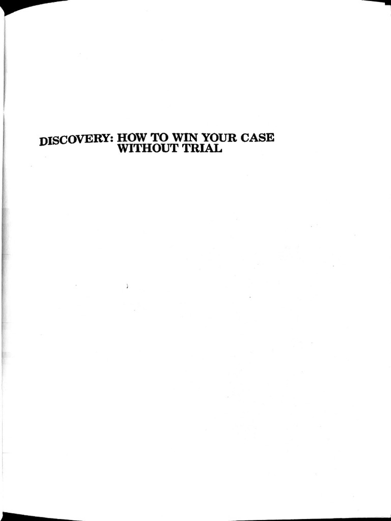 Discovery How To Win Your Case PDF