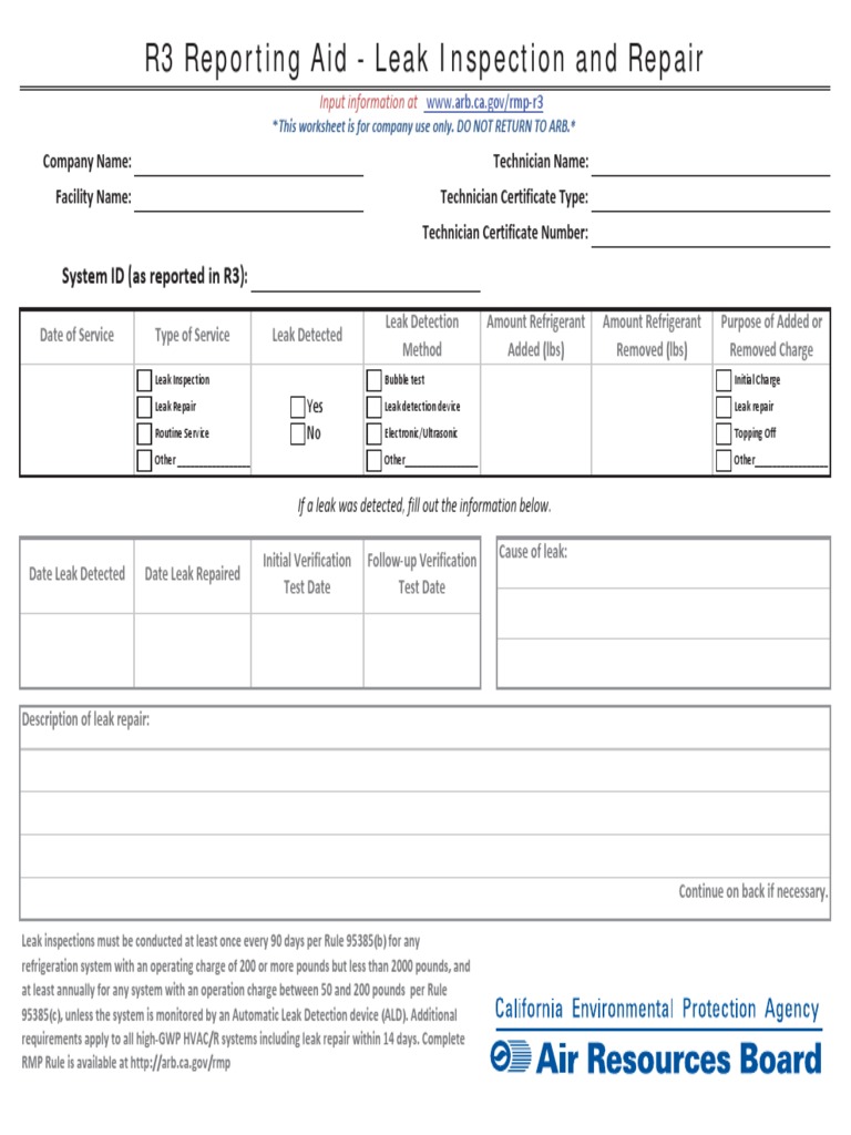 Refrigerant Leak Inspection Form | PDF | Nature
