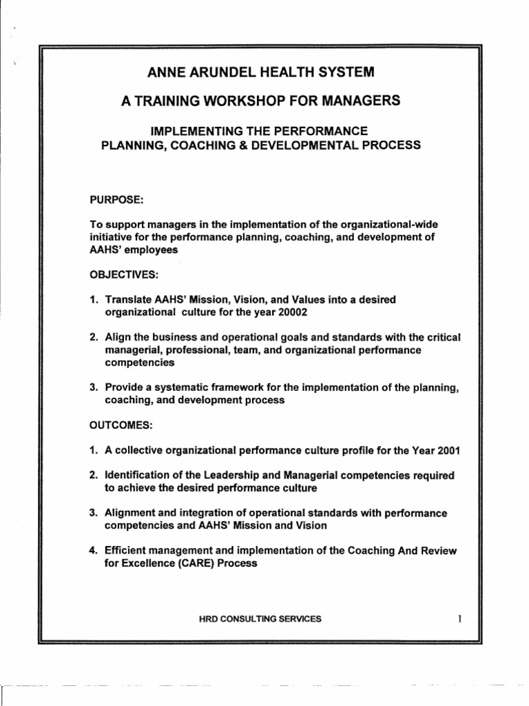 AAHS Performance Coaching Workshop | PDF | Health System | Health Care