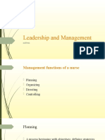 Nurse Leadership and Management